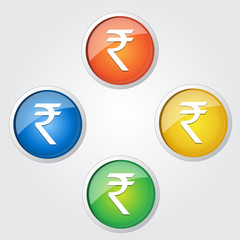 Indian Rupee Sign Vector Icon Button