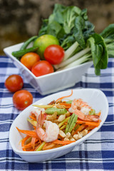 green papaya salad thai food, Thai cuisine.