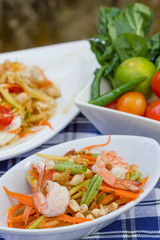 green papaya salad thai food, Thai cuisine.