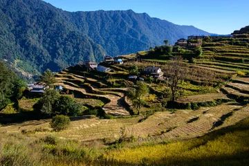 Foto auf Alu-Dibond Nepalese village in the Annapurna region © Thomas Dutour