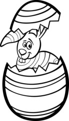 bunny in easter egg coloring page
