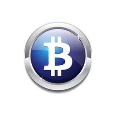 Bit coin Vector Button Icon
