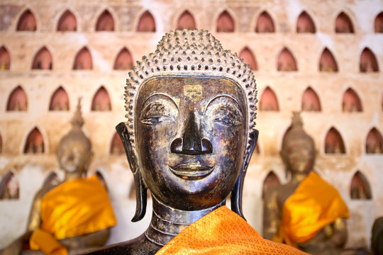 Buddha Image at Wat Si Saket in Vientiane, Laos.