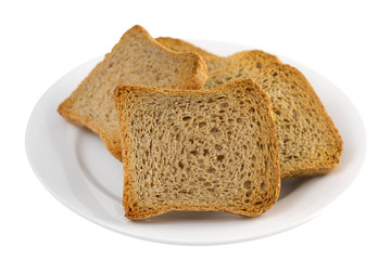 toasts on white plate