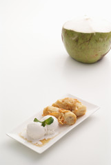 Icecream with fried banana 3