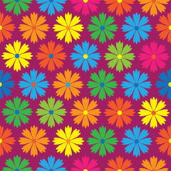 colored carnation flowers seamless pattern