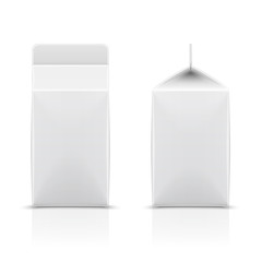 White cardboard milk package.