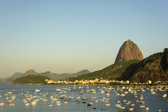 Sugar Loaf Hill and Guanabara bay at Rio de Janeiro, Brazil