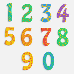 set of colorful digits.multicolored numbers.vector