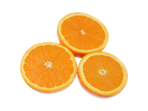 Three halves of orange