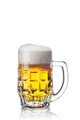 Glass of beer isolated on white