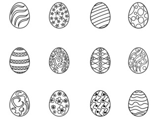 black easter egg outline