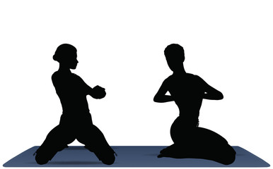 Vector Illustration of Yoga pose on a yoga mat