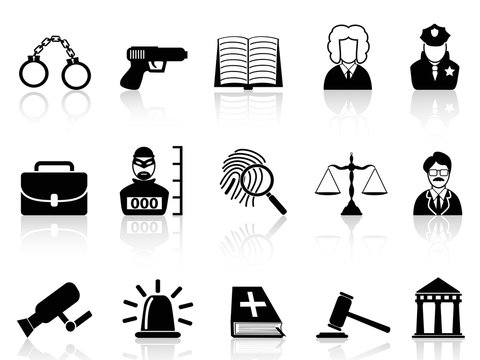 Law and Justice icons set