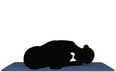 Vector Illustration of Yoga pose on a yoga mat