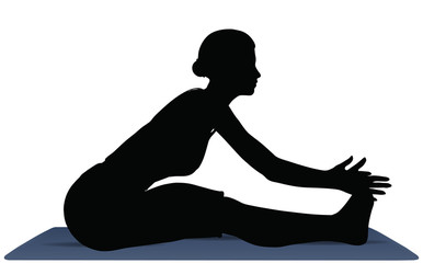 Vector Illustration of Yoga pose on a yoga mat