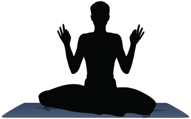 Vector Illustration of Yoga pose on a yoga mat