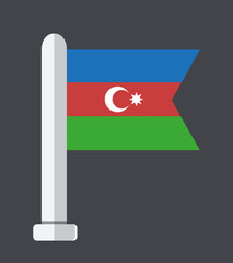 Vector flat modern flag on sample background