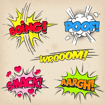 Comic Sound Effects with Grunged Style