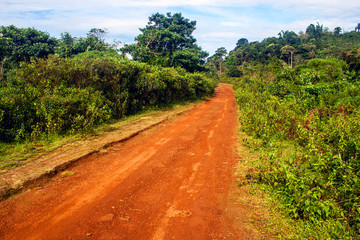 Fototapeta na wymiar Droga na Bolaven płaskowyżu w Laosie