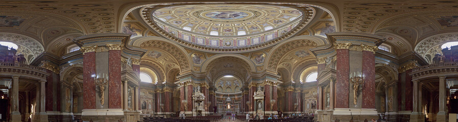 Interior of  St. Stephen's Basilica in Budapest, Hungary