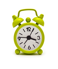 Green Clock isolated on white