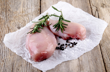 chicken fillet with rosemary, salt and pepper