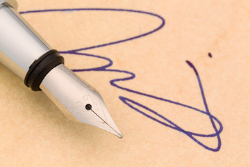 Unterschrift und Füllhalter