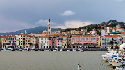 Fototapeta premium Italy - Mediterranean. Ligurian coast, the port Oneglia