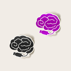 realistic design element: brain-usb, plug