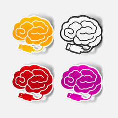 realistic design element: brain-usb, plug