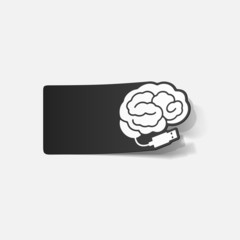 realistic design element: brain-usb, plug
