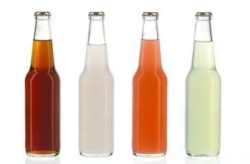 Gordijnen Four assorted soda bottles, alcoholic drinks © kropic