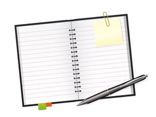 Scrapbook with ballpoint Pen Vector illustration