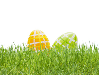 Zwei Ostereier in Wiese