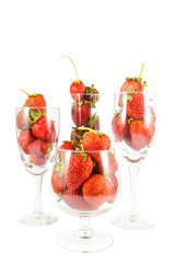 Strawberries in champagne glasses