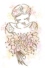 ハッピーウェディング　花嫁のイラスト