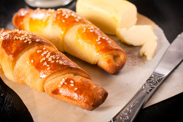 Homemade mini croissants