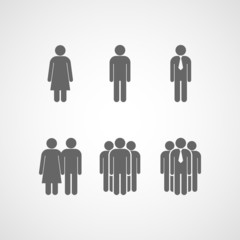 vector icons with people signs