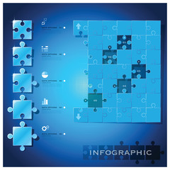Modern Jigsaw Puzzle Business Infographic Background Design Temp