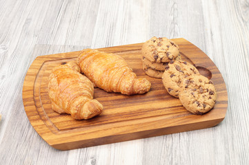 Delicious homemade croissants and cookies