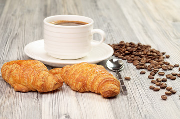 Morning meal with a cup of coffee