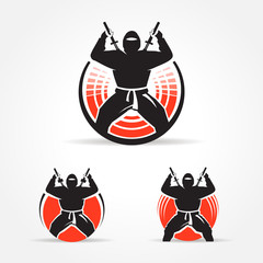 ninja symbol emblem set