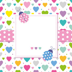 ladybugs and hearts greeting card