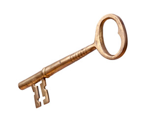 Antique Brass Key isolated