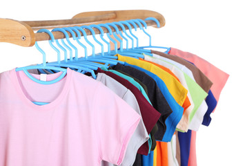 Obraz premium t-shirts hanging on hangers