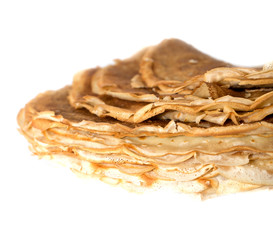 fried pancakes on white background