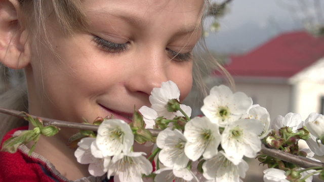 Girl and Flowers Cherry