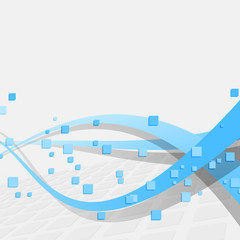 Abstract digital wind - blue swooshes