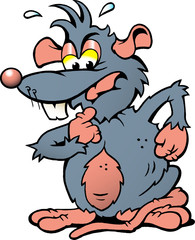 Hand-drawn Vector illustration of an wondering Rat